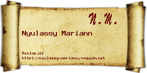 Nyulassy Mariann névjegykártya